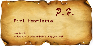 Piri Henrietta névjegykártya